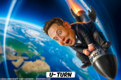 ELON MUSK SPACEX ROCKET U-TURN by Bart van Leeuwen