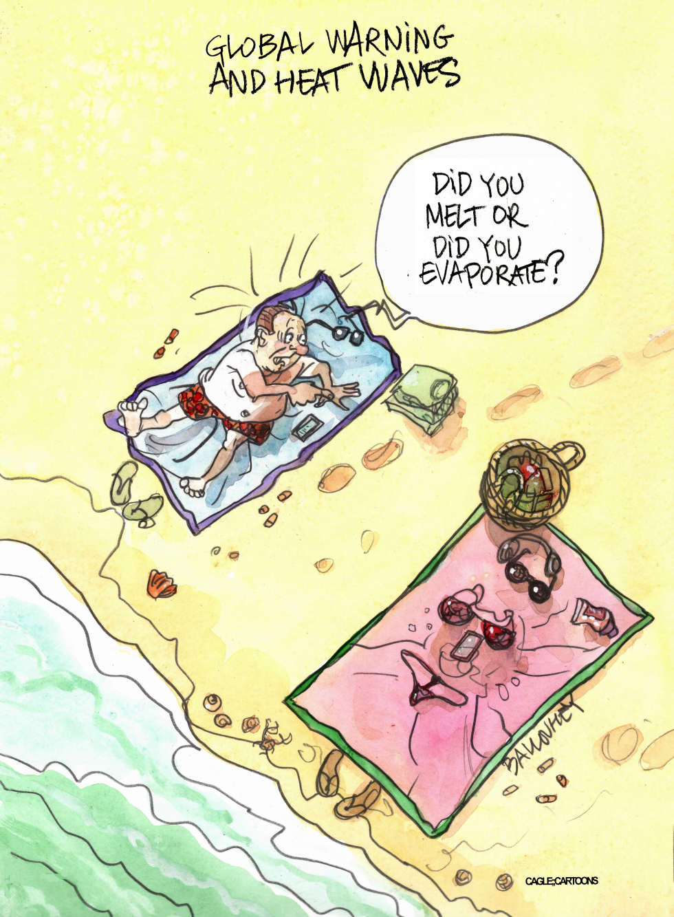 Global Warming Turns Beach Outing into Melting Crisis