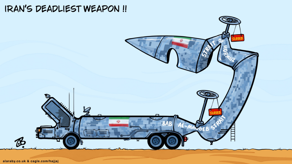 Iran's Strait Closures Portrayed as Deadliest Weapon in New Cartoon