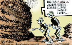 ROBOTS EXPOSE CLIMATE HOAX ORIGIN by Milt Priggee