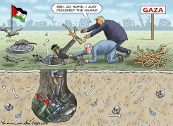 TRUMP URGES BIBI HOME AFTER DISARMING HAMAS by Marian Kamensky