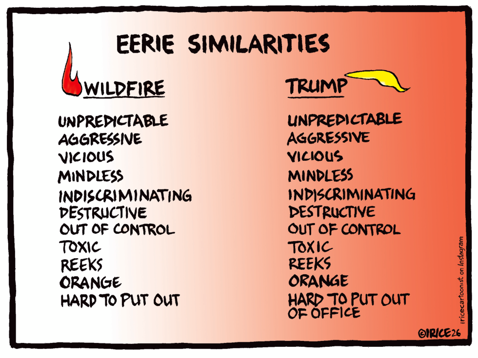 Eerie Similarities: Wildfire Traits Mirror Trump Characteristics