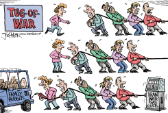 TUG OF WAR OVER IRAN WAR GAS COSTS by Joe Heller