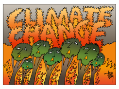 ANTHROPOMORPHIC TREES AMID BURNING FOREST by Arend van Dam