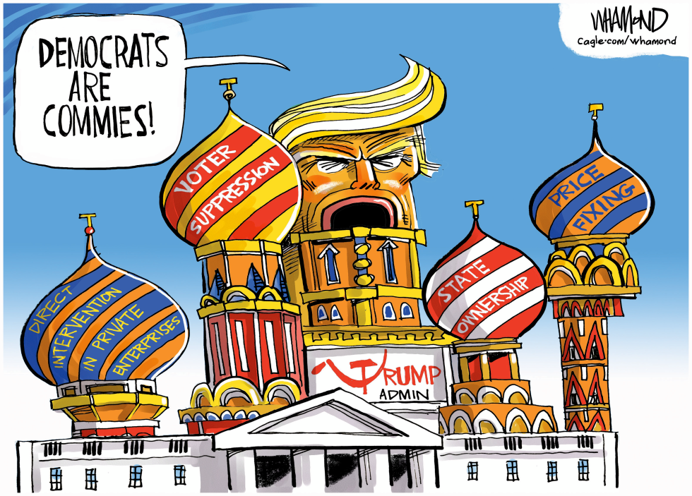 Trump Ties Democrats to Communist Policies in Kremlin Imagery