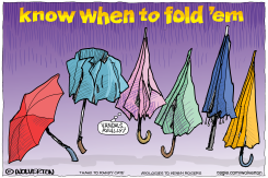 UMBRELLAS ILLUSTRATE WHEN TO FOLD AMID PRESSURE by Monte Wolverton