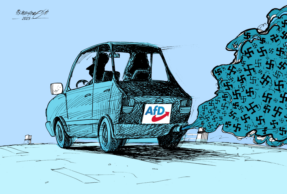 AfD Car Emits Swastika Exhaust Cloud