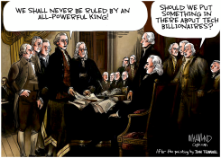 FOUNDING FATHERS DEBATE TECH BILLIONAIRES by Dave Whamond