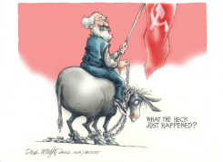 MARXIST ON CHAINED DEMOCRATIC DONKEY by Dick Wright