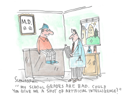 STUDENT ASKS DOCTOR FOR AI SHOT by Harley Schwadron