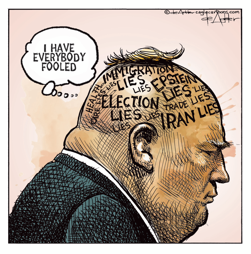 Trump's Head Brims with Lies on Election, Immigration, Epstein and Iran