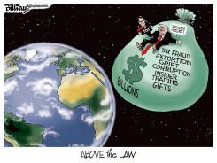 TRUMP ON BILLIONS CORRUPTION MONEY BAG by Bill Day