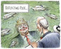 REFLECTING ON TRUMP'S CORRUPTION by Adam Zyglis