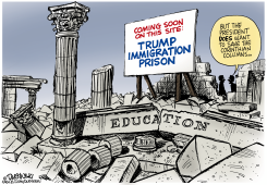 TRUMP EDUCATION CUTS AND BUILDING COLUMNS by Paul Duginski