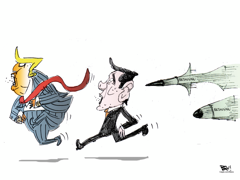 Trump and Netanyahu Sprint from Missiles Bearing Netanyahu's Name