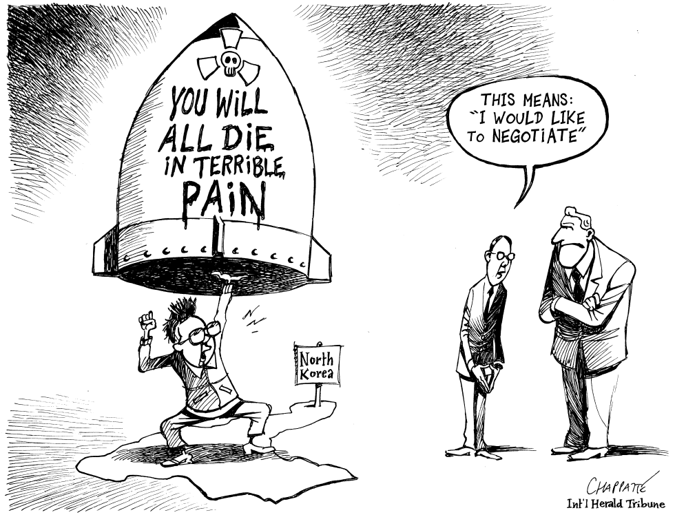 NORTH KOREA TO TEST ATOM BOMB by Patrick Chappatte