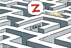 IRAN MAZE WITH Z SPEECH BUBBLE by Jeff Koterba
