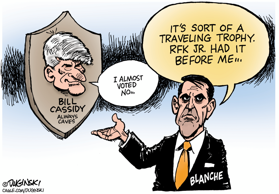 Blanche shows Cassidy head; RFK Jr. previous; Cassidy almost voted no.