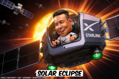 ELON MUSK PILOTS STARLINK SATELLITE by Bart van Leeuwen