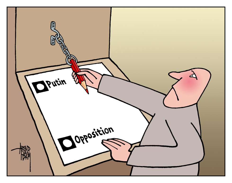 Chained Pencil Forces Russian Voters Toward Putin