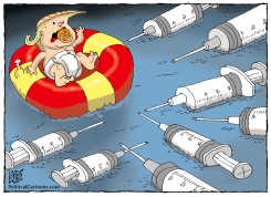 LITTLE TRUMP AGAINST VACCINE by Nikola Listes