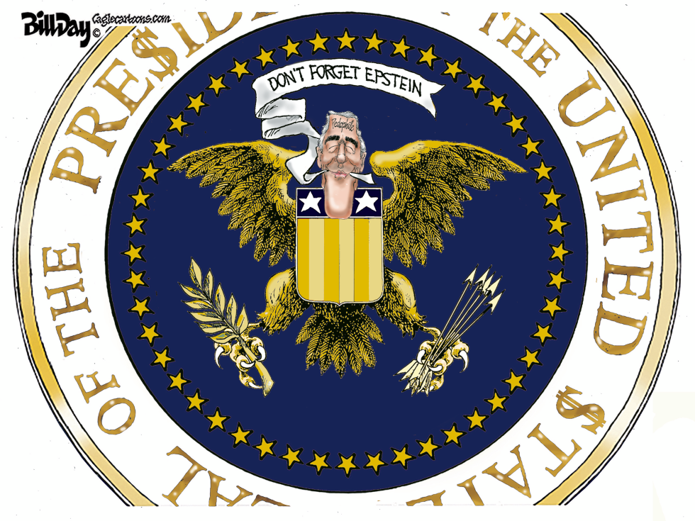 Epstein Ties Surface in Presidential Symbol Parody