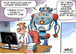 ROBOT REPLACES HUMAN IN OFFICE by Dave Whamond