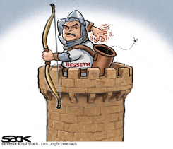 HEGSETH ARCHER IN CASTLE TOWER by Steve Sack