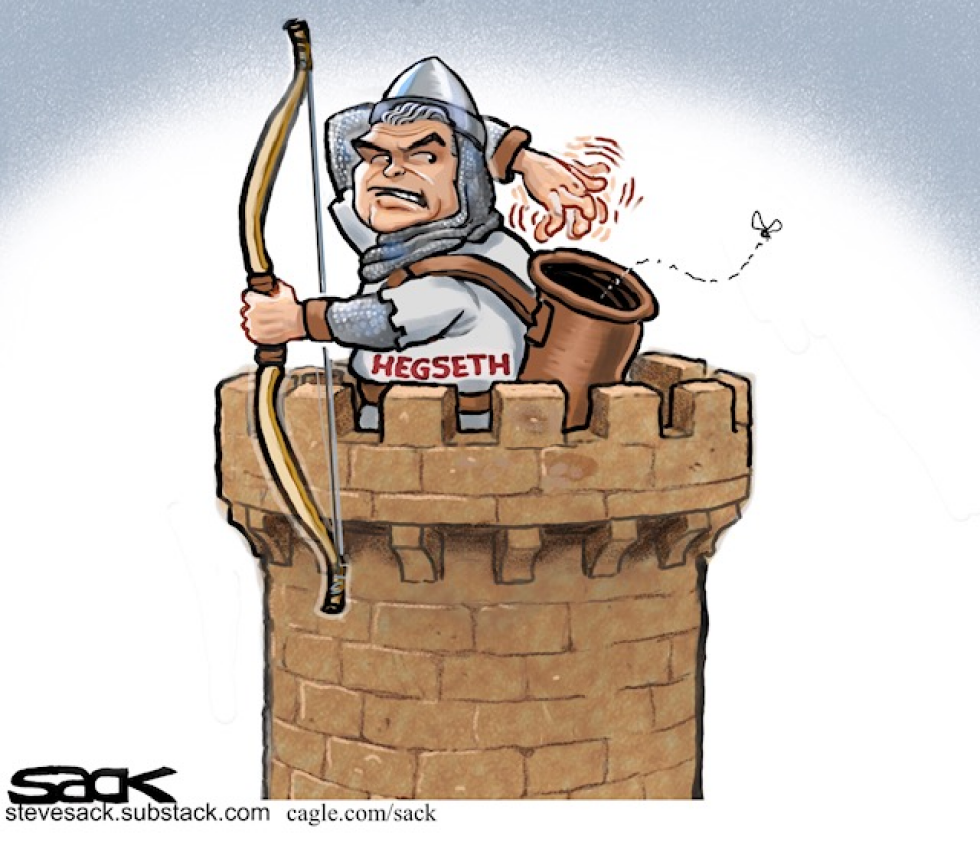 Hegseth Holds Position in Tower as Arrows Fly