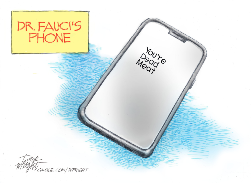 Death threat message appears on Dr. Fauci phone screen