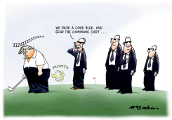 TRUMP FARTS ON GOLF COURSE by Malcolm McGookin
