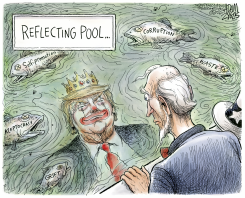 REFLECTING ON TRUMP'S CORRUPTION by Adam Zyglis