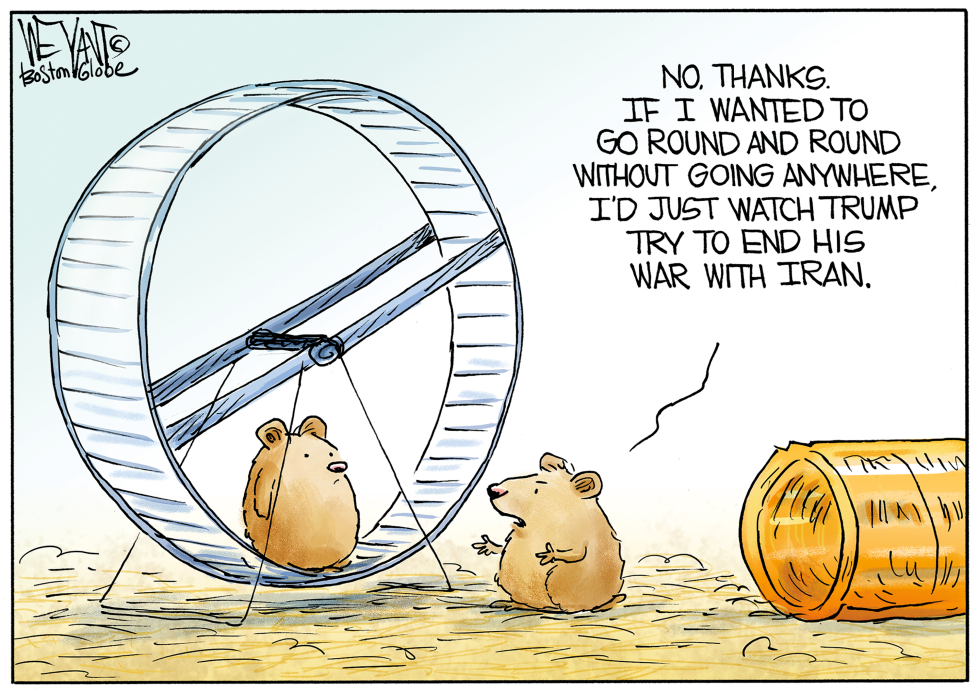 Hamster Turns Down Trump Iran War Wheel