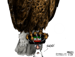 EAGLE SHOOING IRANIAN FIGURE by Margolis & Cox