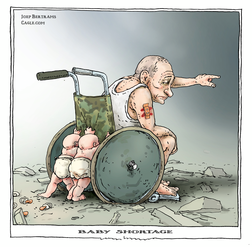 Putin Pointing from Camo Wheelchair