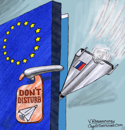 RUSSIAN DRONE BREACHES EU DOOR by Vladimir Kazanevsky