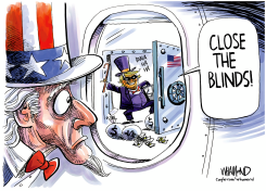TRUMP CLOSES BLINDS ON MONEY VAULT by Dave Whamond