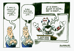 AI ROBOT REPLACES WHITE HOUSE PRESS SECRETARY by Jimmy Margulies