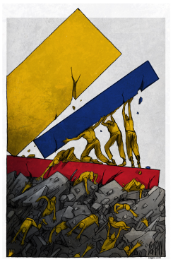 UP WITH COLOMBIA by Angel Boligan