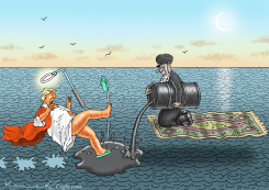TRUMP SLIPS IN IRANIAN OIL SPILL by Marian Kamensky