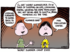 KIDS COMPARE SUMMER CAMP TO EVACUATION by Ingrid Rice