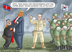 TRUMP RESTRAINS KIM AT SOUTH KOREA DRILLS by Marian Kamensky