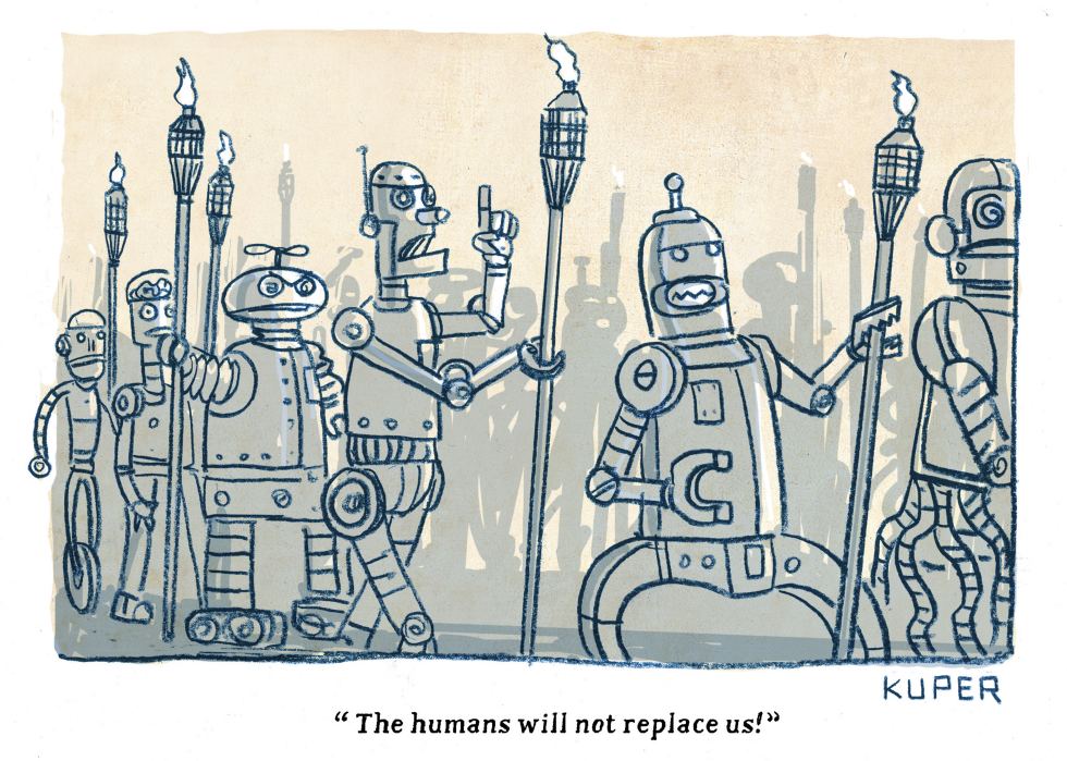 Robots stage protest against human replacement fears