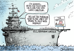 PENTAGON SENDS ODYSSEY TO USS LINCOLN by Joe Heller