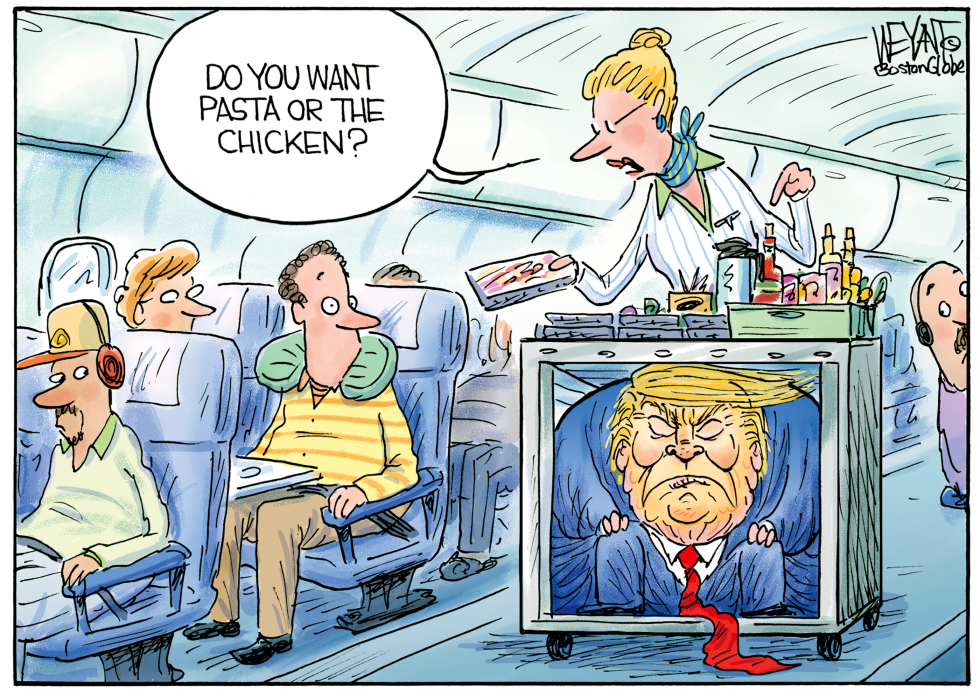 Trump Presented as In-Flight Chicken Meal Choice
