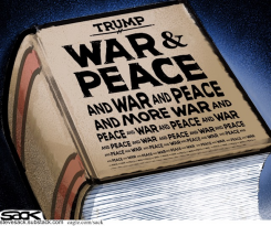 TRUMP WAR AND PEACE BOOK COVER by Steve Sack