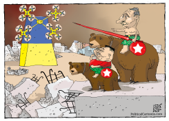 PUTIN AND KIM ATTACK UKRAINE DRONE WINDMILL by Nikola Listes
