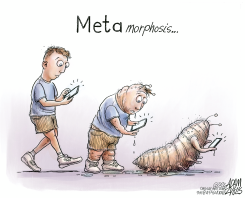 META MORPHOSIS SMARTPHONE ADDICTION by Adam Zyglis