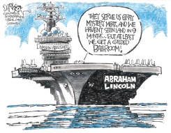 ABRAHAM LINCOLN CARRIER GETS GILDED BALLROOM by John Darkow
