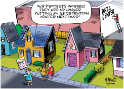 NEIGHBORS CHEER DATA CENTER OVER ICE FACILITY by Dave Whamond